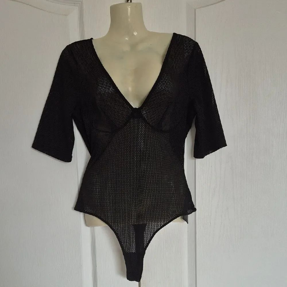 Guess Black Mesh Bodysuit